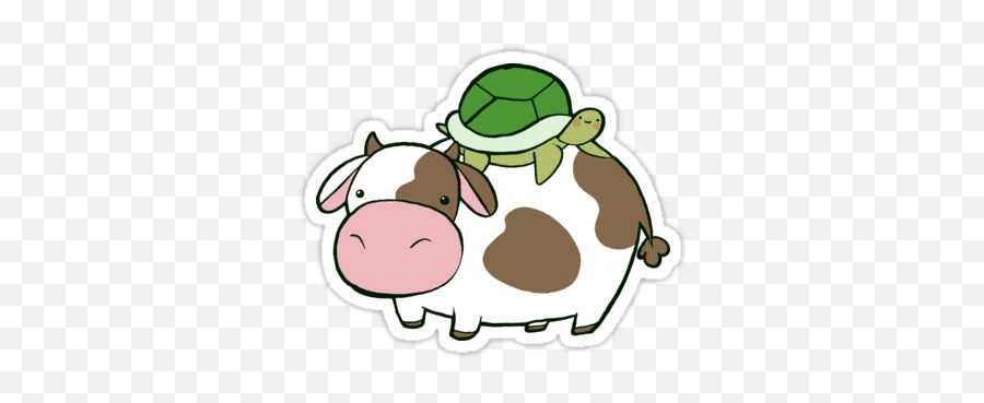 Cow And Turtleu0027 Sticker By Saradaboru Kawaii Turtle Chibi Emoji,We Need A Guinea Pig Emoji