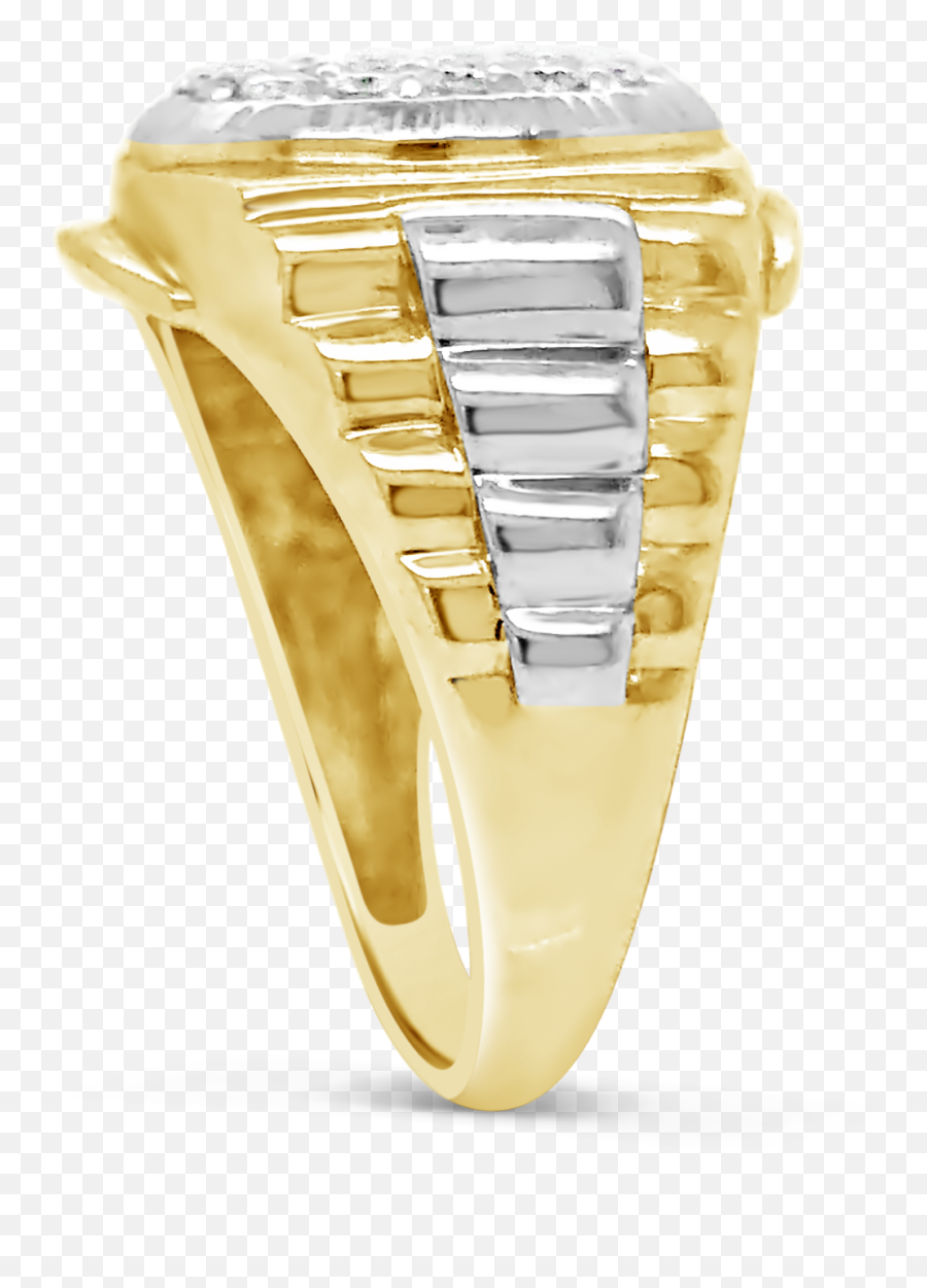 Two - Tone Diamond Ring 52 Ctw Round Cut 10k Yellow Gold Emoji,Gemstones Emoji