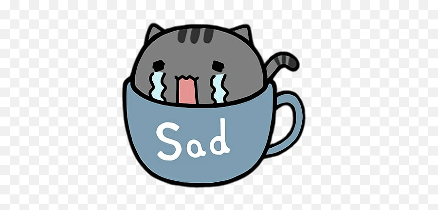Sad Cat In Teacup Blank Template - Imgflip Emoji,Crying Cat Emoji