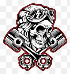 Pin - Skull Helmet With Piston Emoji,Emoji Car Stickers