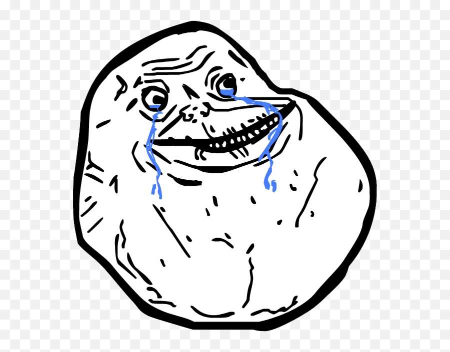 Download Hd Crying Meme Png 3 - Troll Face Forever Alone Forever Alone Face Transparent Emoji,Crying Emoji Meme