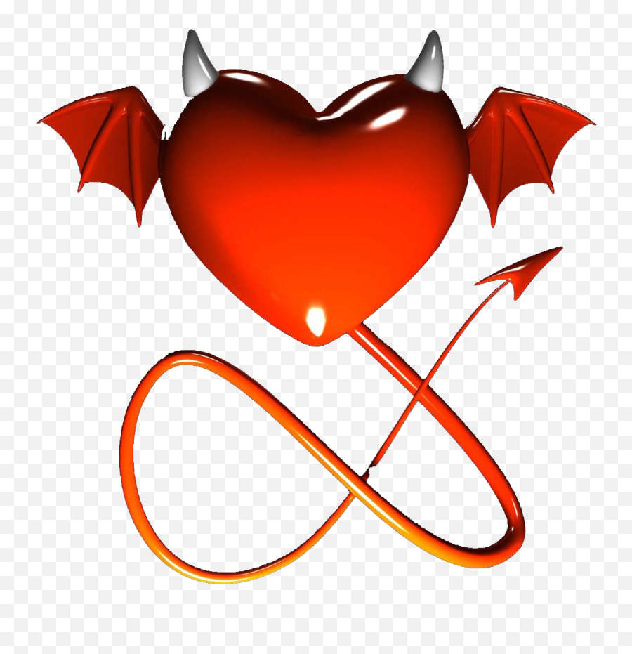 Heart With Devil Horns Tattoo Clipart - Transparent Devil Heart Png Emoji,Devil Emoji Tattoo