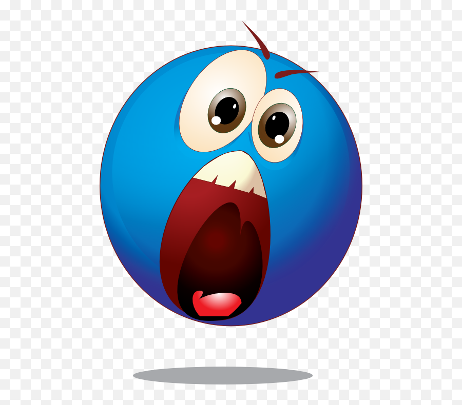 Scared Face Emoticon - Blue Emoticon Emoji,Scary Emoji