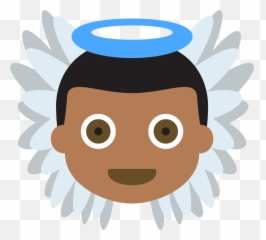 Baby Angel Emoji Clipart - Transparent Single Emoji Angel,Angel Emoji