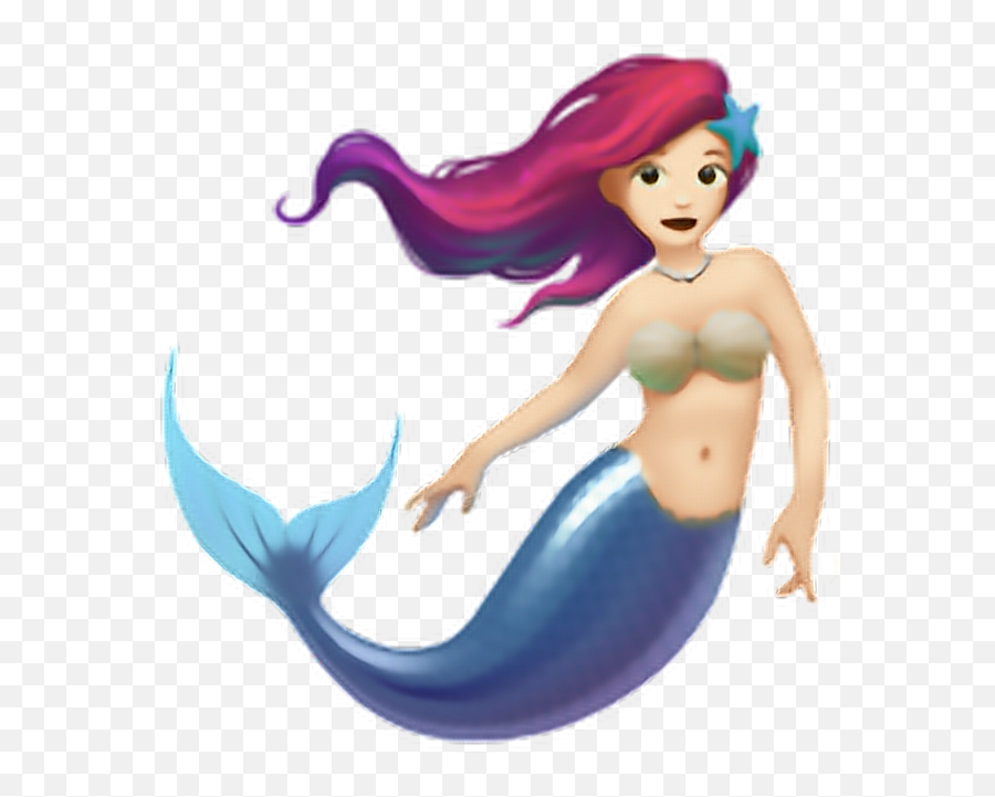 Mermaid Emoji Emoticon Sticker By Jimawariart - Mermaid Emoji Light Skin Tone,Swimmer Emoji