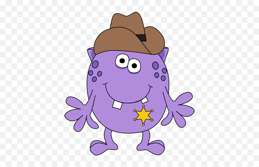 Monster Sheriff Clip Art - Monster Sheriff Image Parts Of The Body For Kids Monster Emoji,Cowboy Emoticon