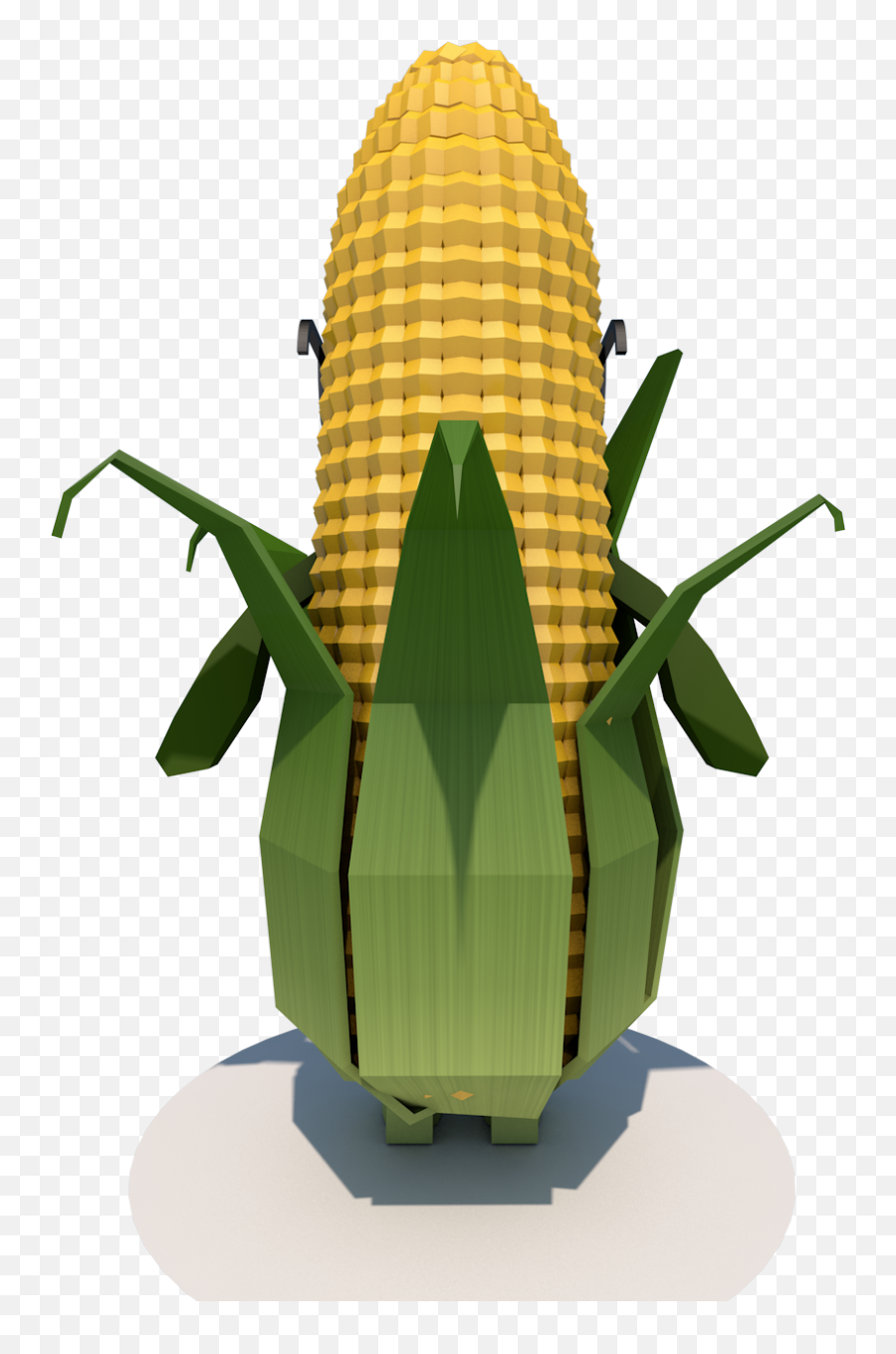 Low Poly Corn Character - Corn On The Cob Emoji,Corn Emoji