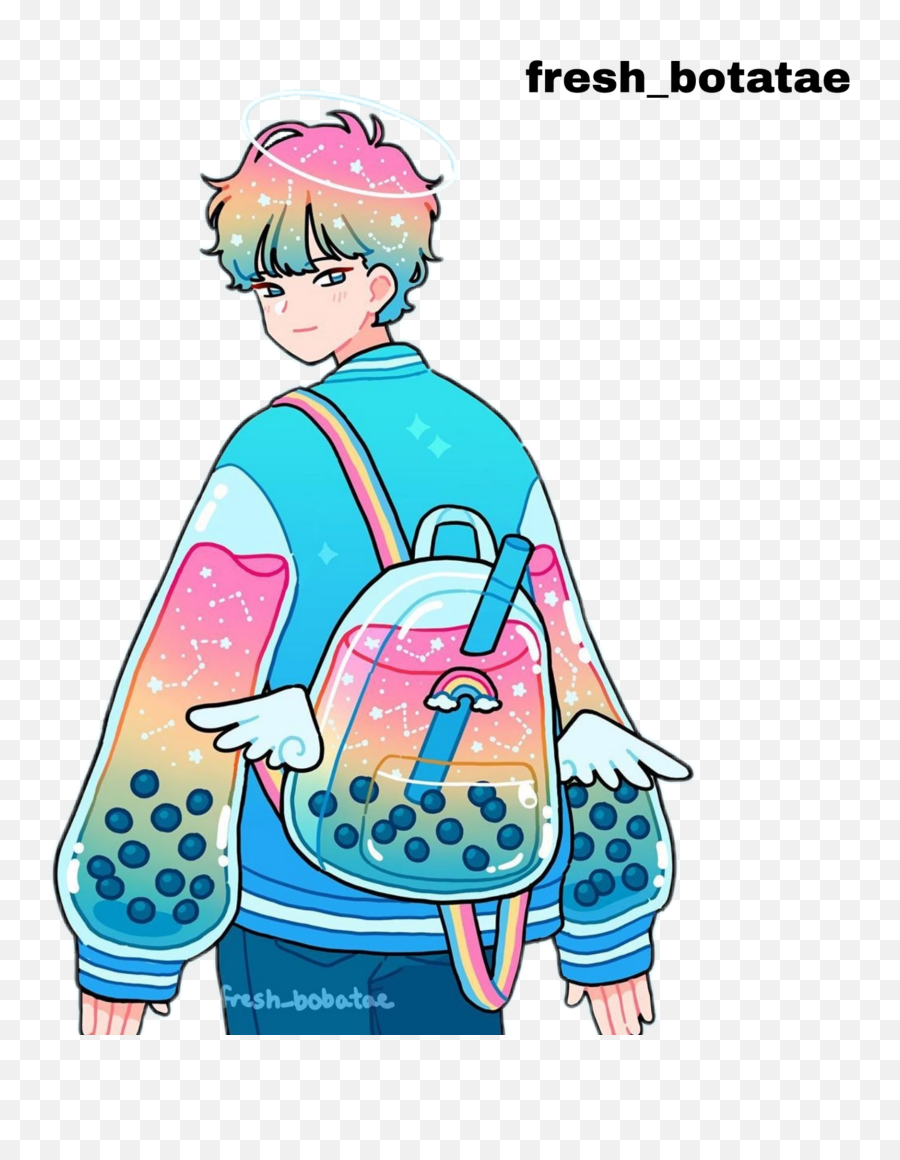 Boy Aesthetic Rainbow Sticker - Pin On Girls Cute Kawaii Cartoon Styles Emoji,Rainbow Emoji Backpack