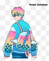 Boy Aesthetic Rainbow Sticker - Pin On Girls Cute Kawaii Cartoon Styles Emoji,Rainbow Emoji Backpack
