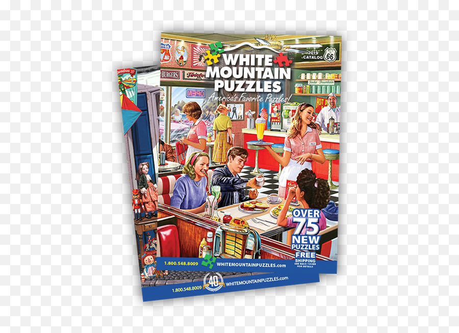 Americau0027s Favorite Jigsaw Puzzles For Adults Kids And - American Diner White Mountain Puzzle Emoji,Gennese Beer Emoji