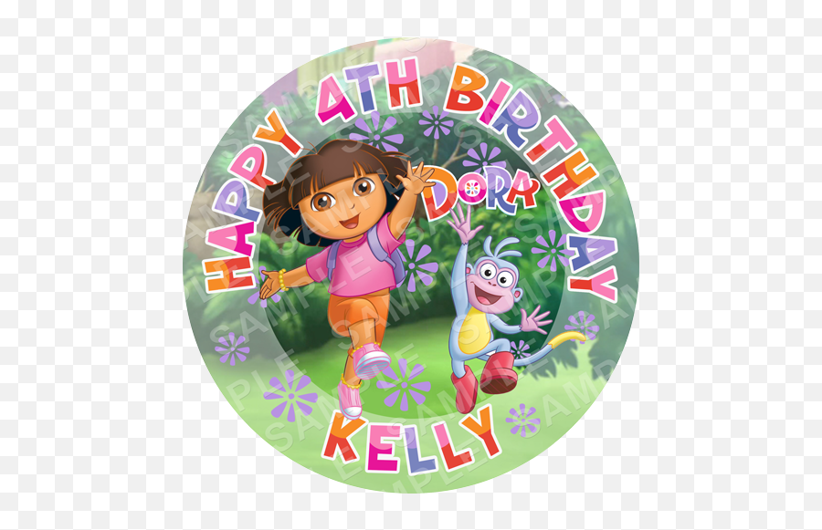 Edible Cake Toppers Ireland - Dora Explorer Friends Cake Toppre Emoji,