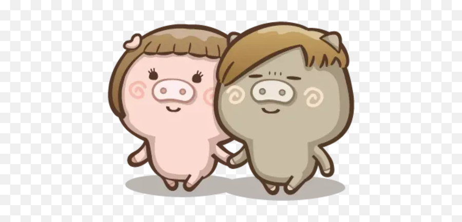 Sweet Couple Whatsapp Stickers - Stickers Cloud Fictional Character Emoji,Fat Couple Emoji