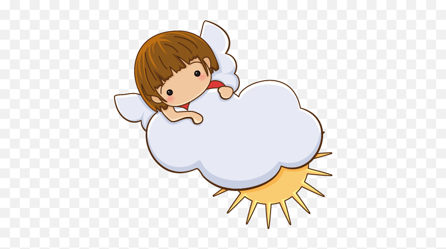 Vinilo Infantil Ángel Nube - Angelito En Su Nube Emoji,Emoji Angelito