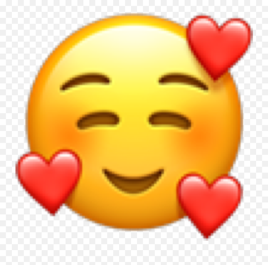 Discover Trending Emotion Stickers Picsart - Blushing Emoji With Hearts,Emotionless Emoji