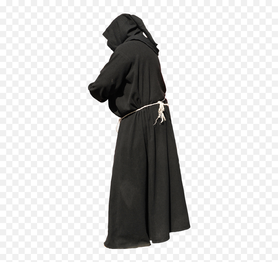 People Man Cloak Religious Monk Sticker - Black Monk Habit Emoji,Cloak Emoji