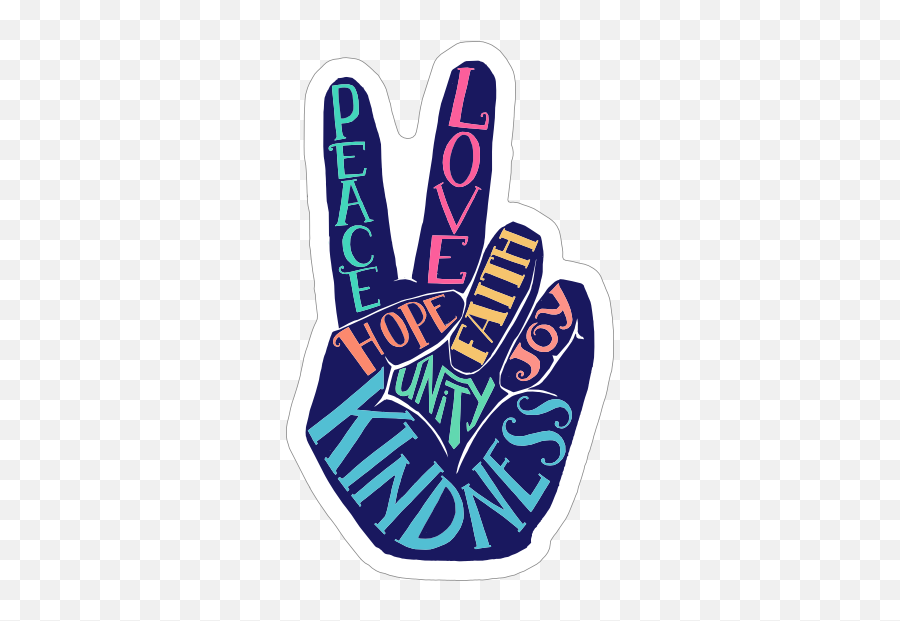 Hippie Peace Hand Sticker - Hand Logo Peace Symbol Emoji,Japanese Emoticons Peace Sign