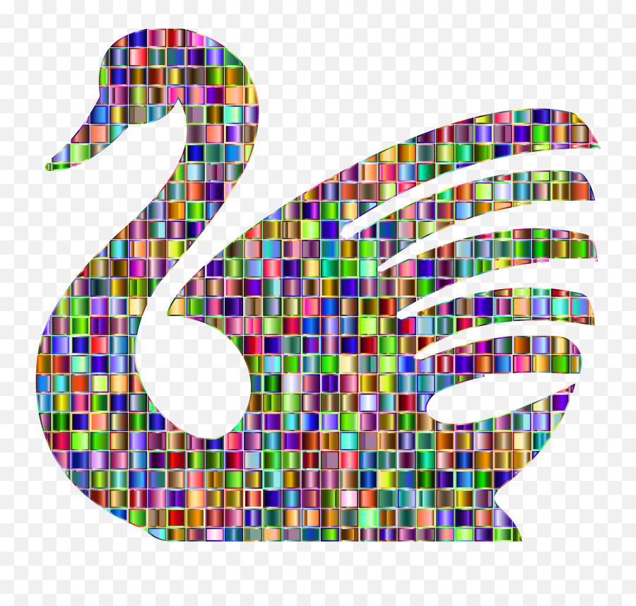 Mosaic Swan Duck Water Sticker By Kandi - Mozaik Clipart Emoji,Best Emoticons To Have To Make Mosaics