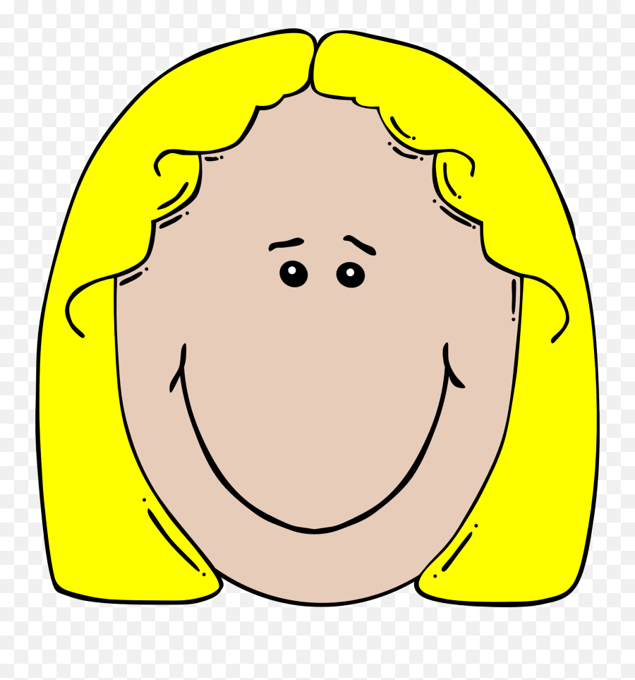 Girl Face Head Yellow Female Png Picpng - Happy Emoji,Female Emoticon