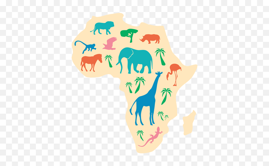 Ilustración De Mapa Animal De África - Descargar Pngsvg Emoji,Hispanica Emoji