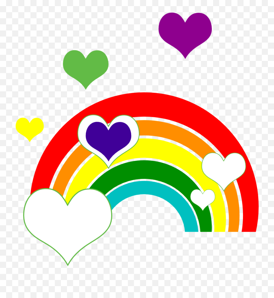 Clipart Of The Rainbow And Hearts Free Image Download Emoji,A Rainbow Of Emotions