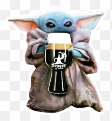 Sticker Maker - Baby Yoda Holding A Green Beer Emoji,Yoda Emoji Copy Paste