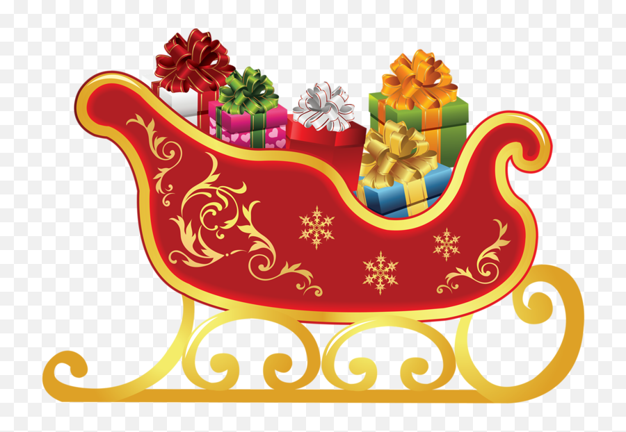 Santa Png Transparent - Empty Santa Sleigh Clipart Emoji,Santa Sleigh Emoji