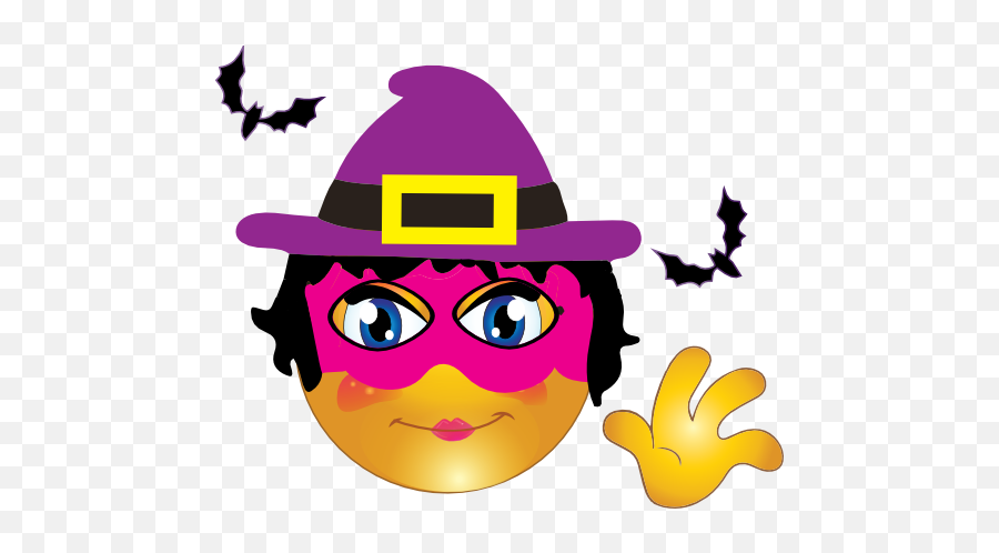 Witch Smiley Emoticon Clipart - Costume Hat Emoji,Witch Emoticon Text