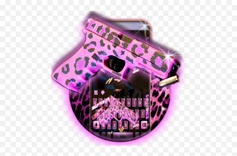 Pink Girly Gun Keyboard Theme U2013 Google Play Ilovalari - Paintball Marker Emoji,Gun Emojis