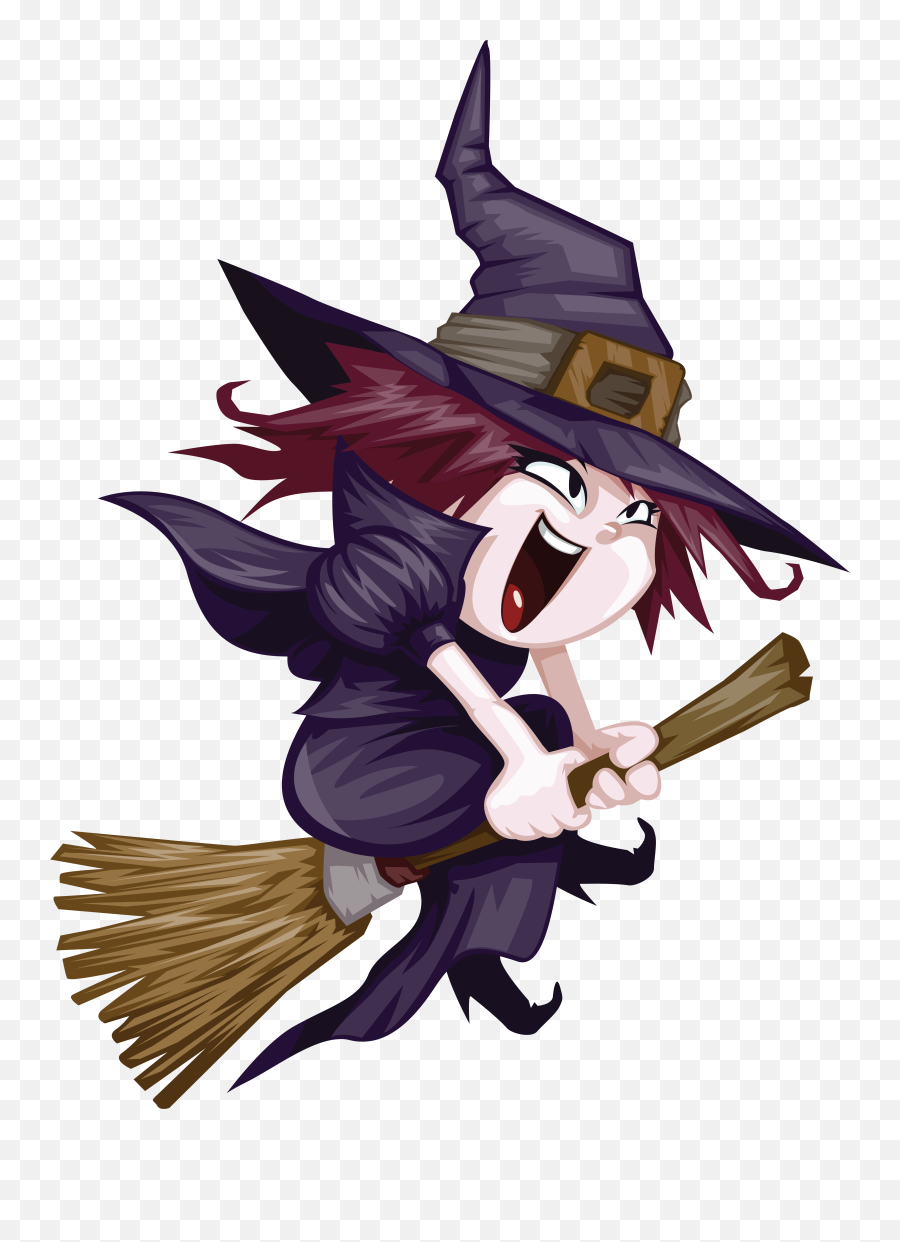 Witch Clipart Tongue Witch Tongue Transparent Free For - Witch Riding Broom Emoji,Witch Emojis Android