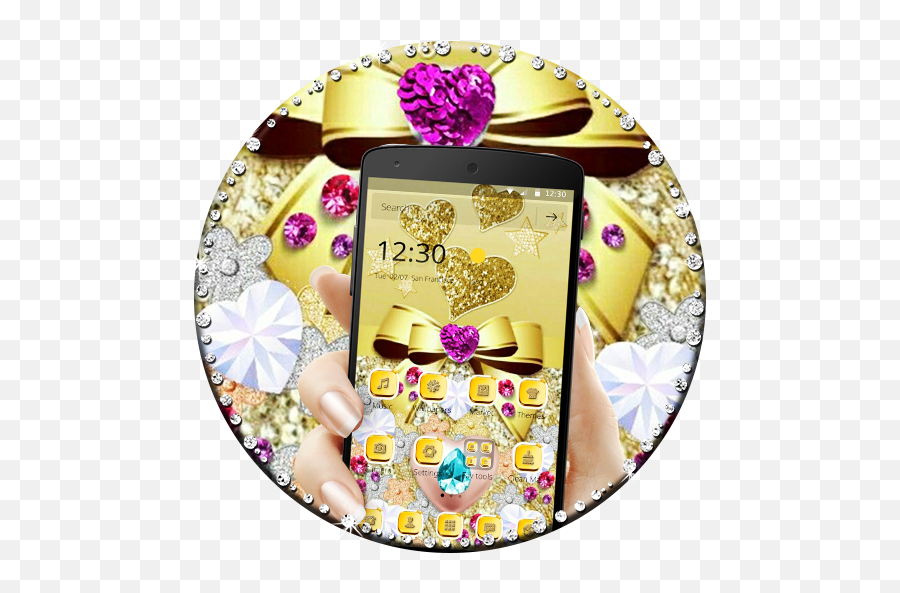 About Gold Bowknot Diamond Theme Google Play Version - Mobile Phone Emoji,Flag Emojis On Galaxy S7