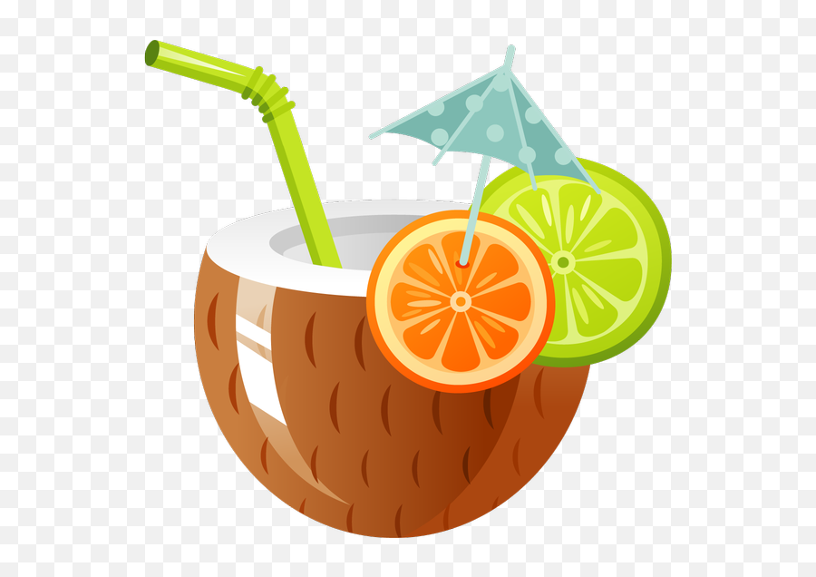 Hawaii Clipart Coconut Cocktail - Health Benefits Of Coconut Water Emoji,Hawaiian Drink Emoticon Facebook