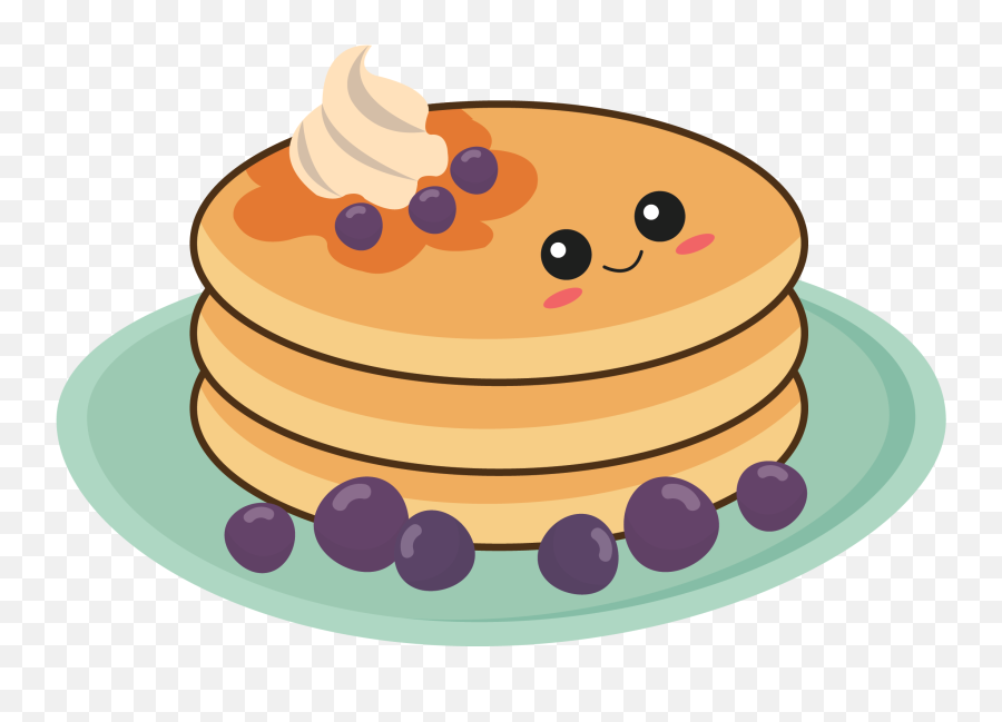 Kawaii Cute Panecake Food - Kawaii Cute Pictures Of Food Emoji,How Do I Change The Color Of The Birthday Cake Emoticon On Facebook