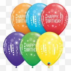 11 Inch Birthday Candles And Starbursts Rainbow Balloons - Balloon And Birthday Candles Emoji,Birthday Balloon Emoji
