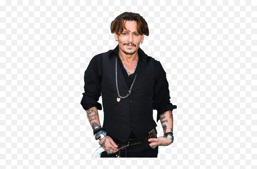 Johnny Depp Stickers For Whatsapp - Johnny Depp Best Outfit Emoji,Whatsapp Emoticons Necklace
