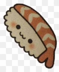 Sushi Kawaii Japanese Food Smiley Sticker By Elcpjm - Embroidery Emoji,Japanese Emoji Smile