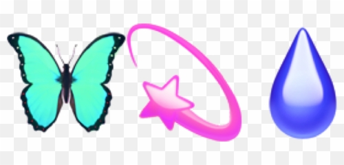 3emojis Butterfly Star Rain Drop Sticker By Knlg7 - Girly Emoji,Rain Drop Emoji