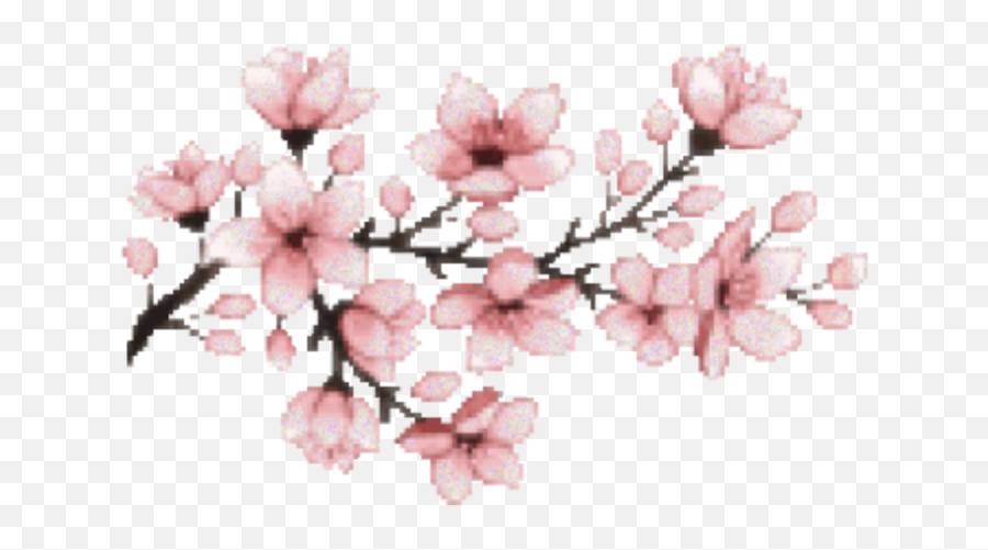 Flower Pink Sakura Japan Pixel Sticker By Mafer - Stickers Flor De Cerezo Emoji,Cherry Flower Japan Emoji