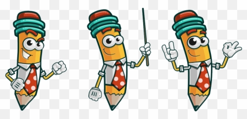 A Business Pencil Character Rigged For - Pencil Character Animator Emoji,Different Cartoon Emotions