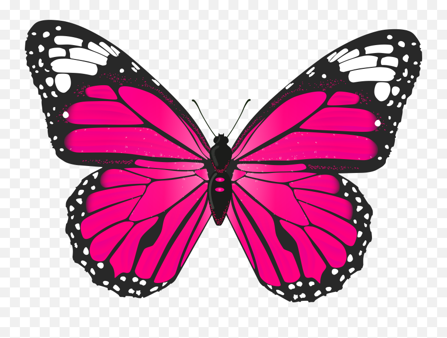 Pink Butterfly Png Transparent Clip Art - Pink Butterfly Png Transparent Emoji,Pink Butterfly Emoji