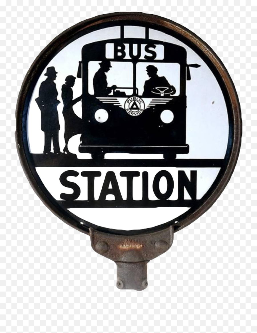 Bus Station Sign Travel Sticker - Old Bus Stop Sign Emoji,Bus Sign Emoji