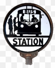Bus Station Sign Travel Sticker - Old Bus Stop Sign Emoji,Bus Sign Emoji