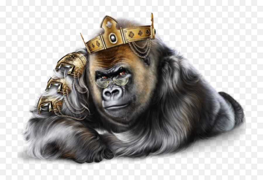 Gorilla King Crown Gorillaz Sticker By - Wlkanja Gorilla Gang Emoji,Gorrila Emoji