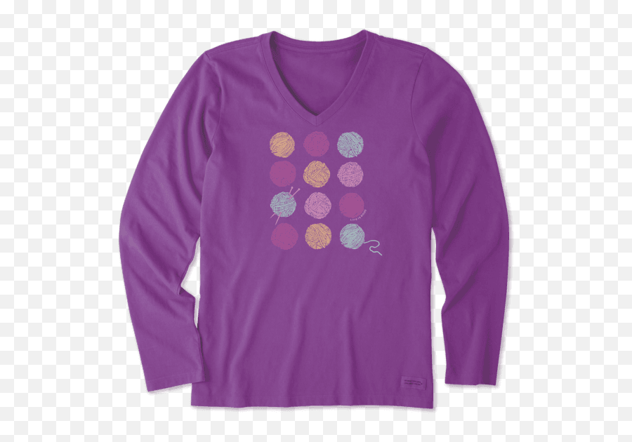 Good Long Sleeve Crusher Vee - Like Is Good Knitting T Shirt Emoji,Group Emoji Shirts