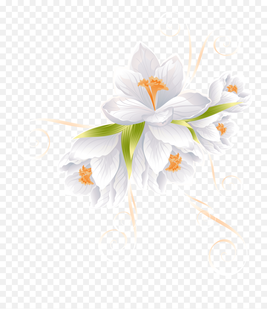 Flower Clip Art - White Flower Decor Transparent Png Clip White Flowers Transparent Background Emoji,White Flower Emoji