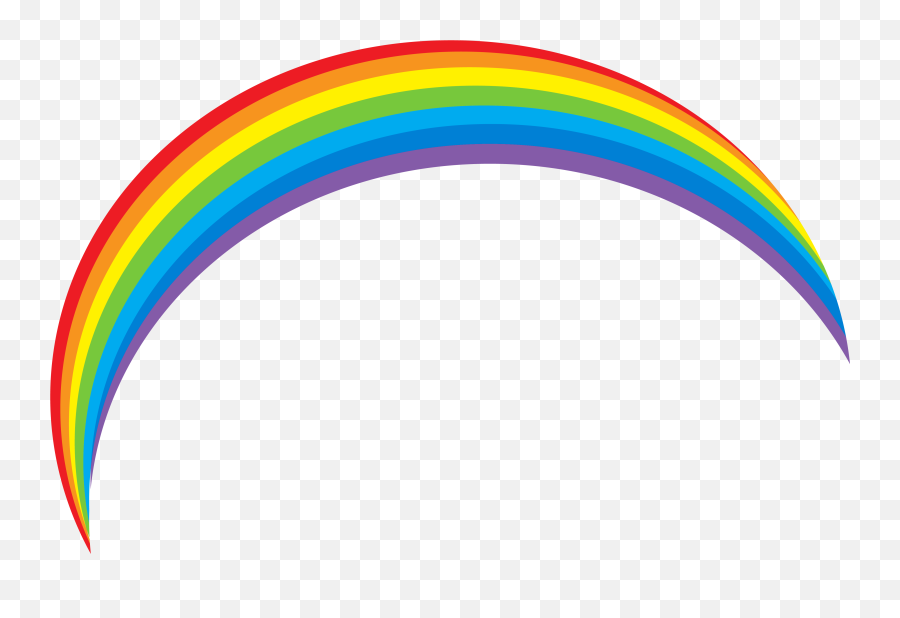 Black And White Rainbow Outline Free - Rainbow Png Emoji,Full Rainbow Emoji