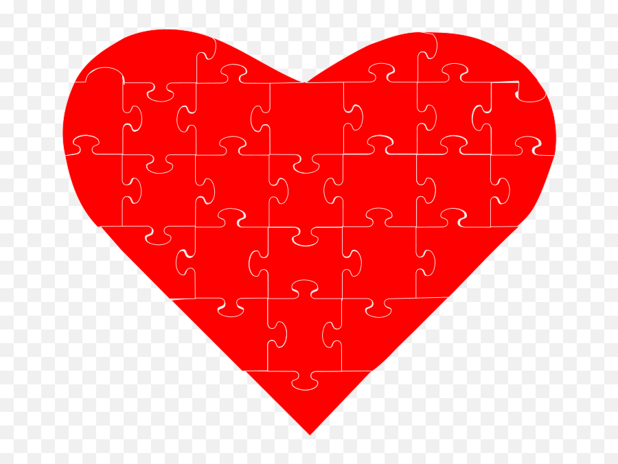 Red Puzzle Heart Clip Art Image - De Corazones En Rompecabeza Emoji,Heart Emoji For Microsoft Word