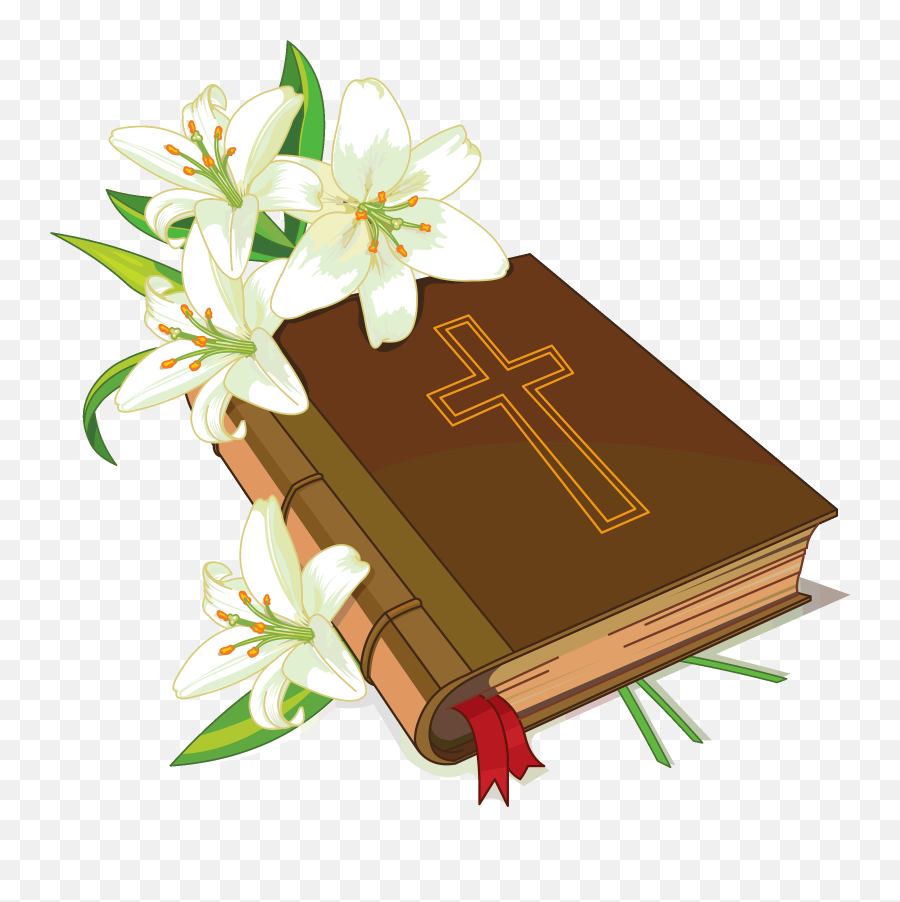 Christian Bible And Flowers Clipart Clipartcow - Clipartix Bible With Flowers Clipart Emoji,Bible Emoji