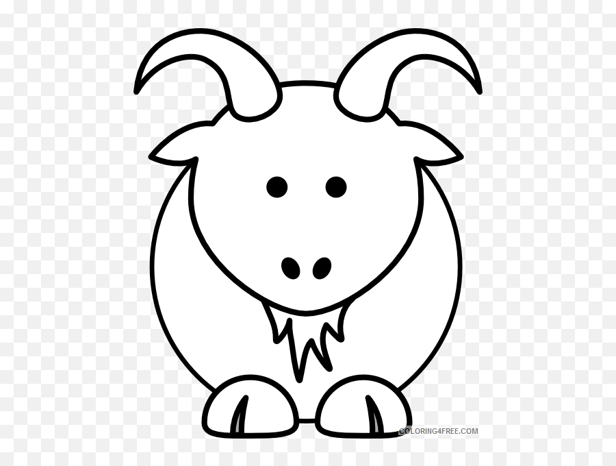 Cartoon Goat Coloring Pages Cartoon Goat Bw Clip Art - Dibujar Un Chivo Facil Para Niños Emoji,Coloring Pages Of Emojis Crowns