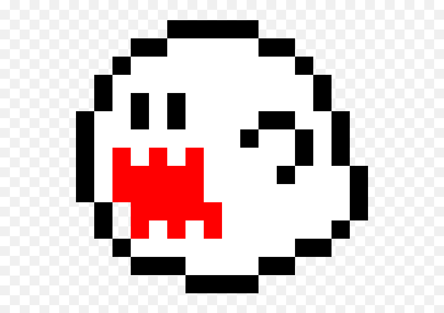 Boo Mario Pixel Art Transparent Png - Boo Pixel Art Grid Emoji,Mario Ghost Emoticon Transparent