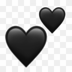 Black Heartemoji Sticker - Black Emoji Heart Aesthetic,Goth Emojis
